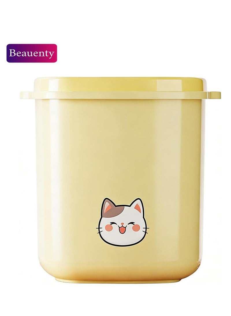 بيوينتي حاوية تخزين طعام القطط/الكلاب اللطيفة، سعة 10 لترات، بغطاء محكم، صندوق تخزين طعام الحيوانات الأليفة - Image 1